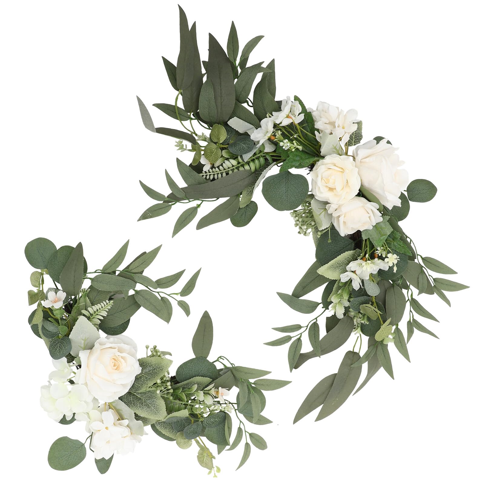 TOYANDONA Künstliche Rosenblumengirlande mit Grünen Blättern Wasserfeste Willkommensschilder Blumendekoration für Hochzeitsbögen und Selbstgemacht Romantik