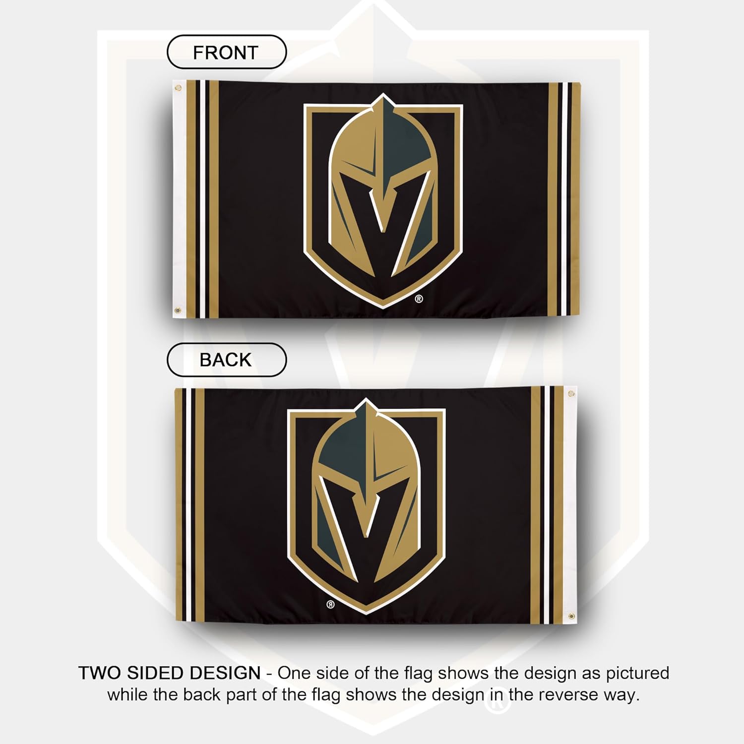 Desert Cactus Las Vegas Golden Knights Flag NHL 100% Polyester Indoor Outdoor 3x5 feet National Hockey League Team Flags (Design A) - Image 2