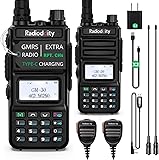 Radioddity GM-30 GMRS Radio Handheld 5W Long Range, GMRS Repeater Capable, 11 NOAA Channels, Display SYNC. Ideal for Off-Road Overlanding. Includes Programming Cable, 15.5” High Gain Antenna, 2 Pack 2 Pack+15.5' Antenna+Speaker Mic+Cable