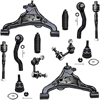 Vista 9 de Detroit Axle - Kit de suspensión completo de 12 unidades para Dodge Ram 1500 4x4 solamente - 2 brazos de control superiores y rótulas, 2 rótulas