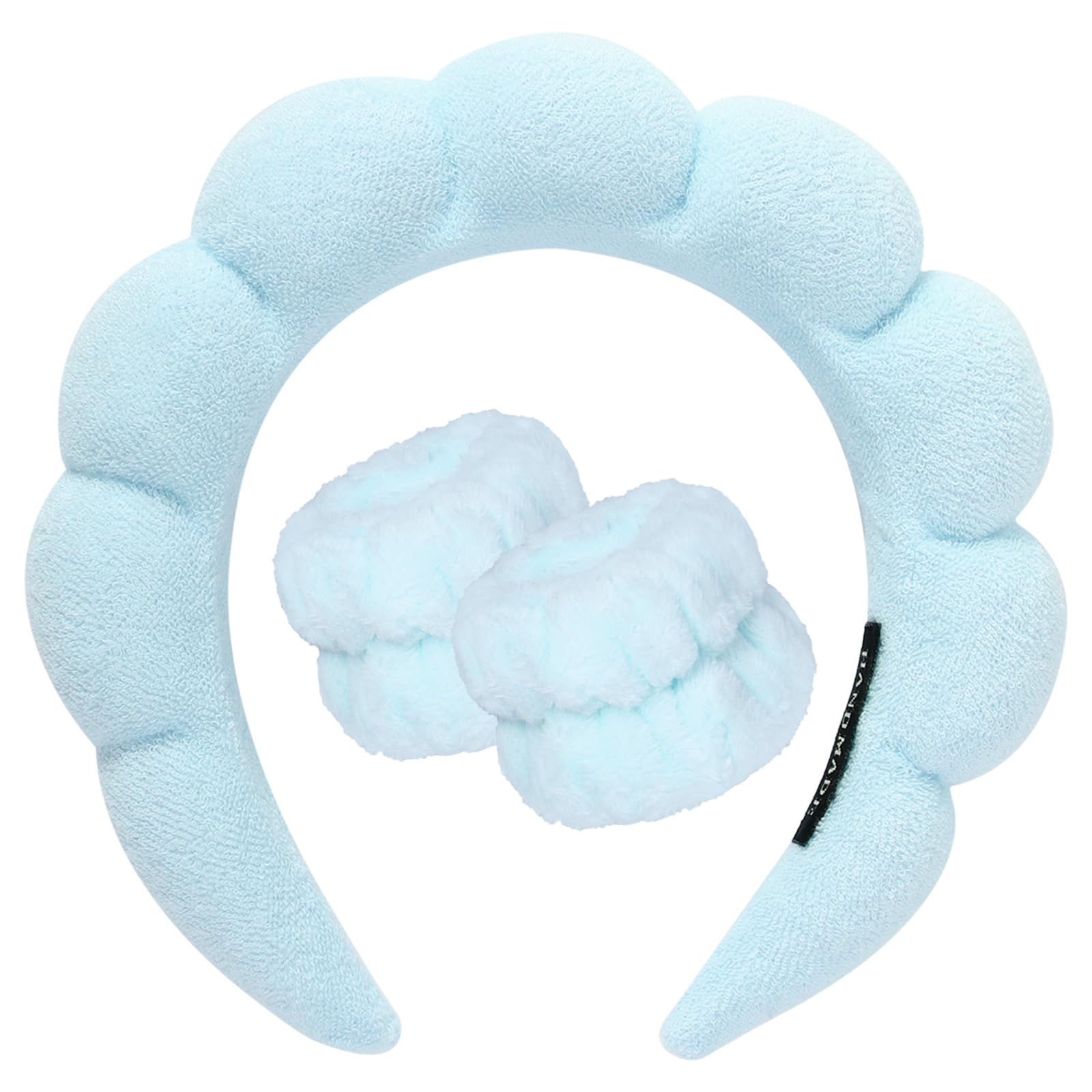 DRESHOW Spa Stirnband zum Waschen Gesicht Wristband Set Schwamm weiches Frottee Make-up Hautpflege Anti-Rutsch-Stirnband für Damen