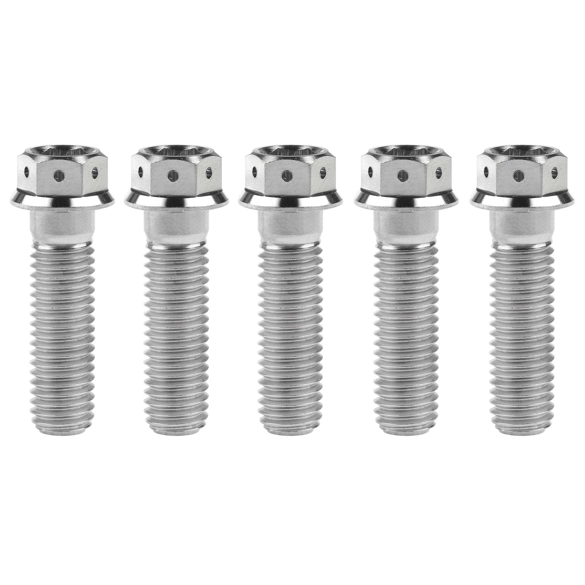 Ruifu Titanium M6 M8 M10 10 15 20 25 30 35 40 45 50 55 60 65 70 75 80 85 90mm Flange Allen Key Head Bicycle Bolts Screws Pack of 5 (Titanium, M6x35mm) — image 1