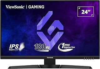 Viewsonic XG2409 Gaming Monitor 24"| IPS Panel| 180Hz| 1ms response| | AMD FreeSync Premium| NVIDIA G-Sync Compatible| Fully Ergonomic |blue light filter | EyeProTech| 3 Years Local Warranty