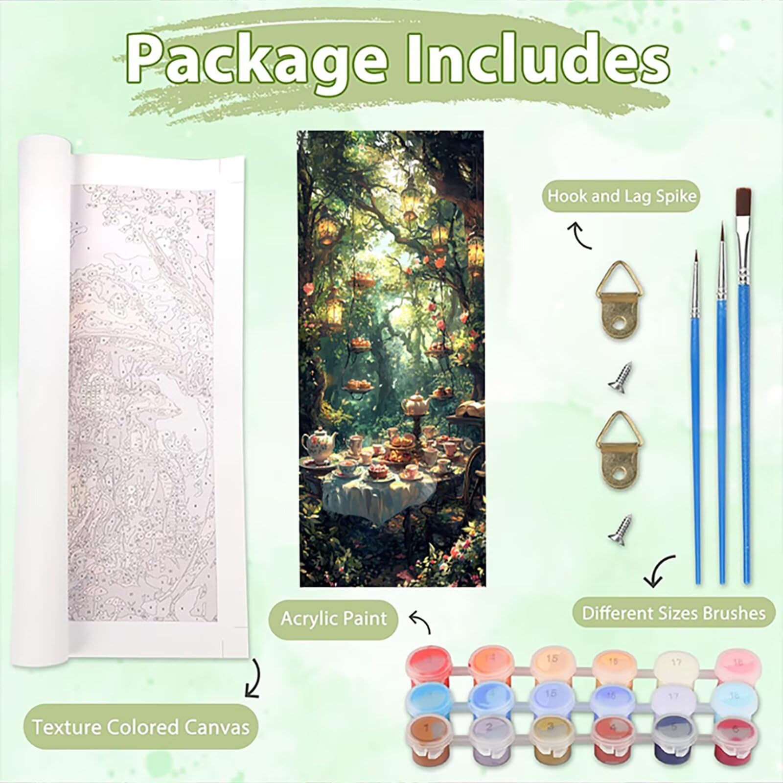 Malen Nach Zahlen 50x150cm Leinwand Laterne Malen Nach Zahlen Erwachsene mit Ohne Rahmen, DIY Kreativ Set für Erwachsene mit Pinseln und Acrylfarbe, Zimmer Deko Gastronomie Landschaft Geschenk, P0M689