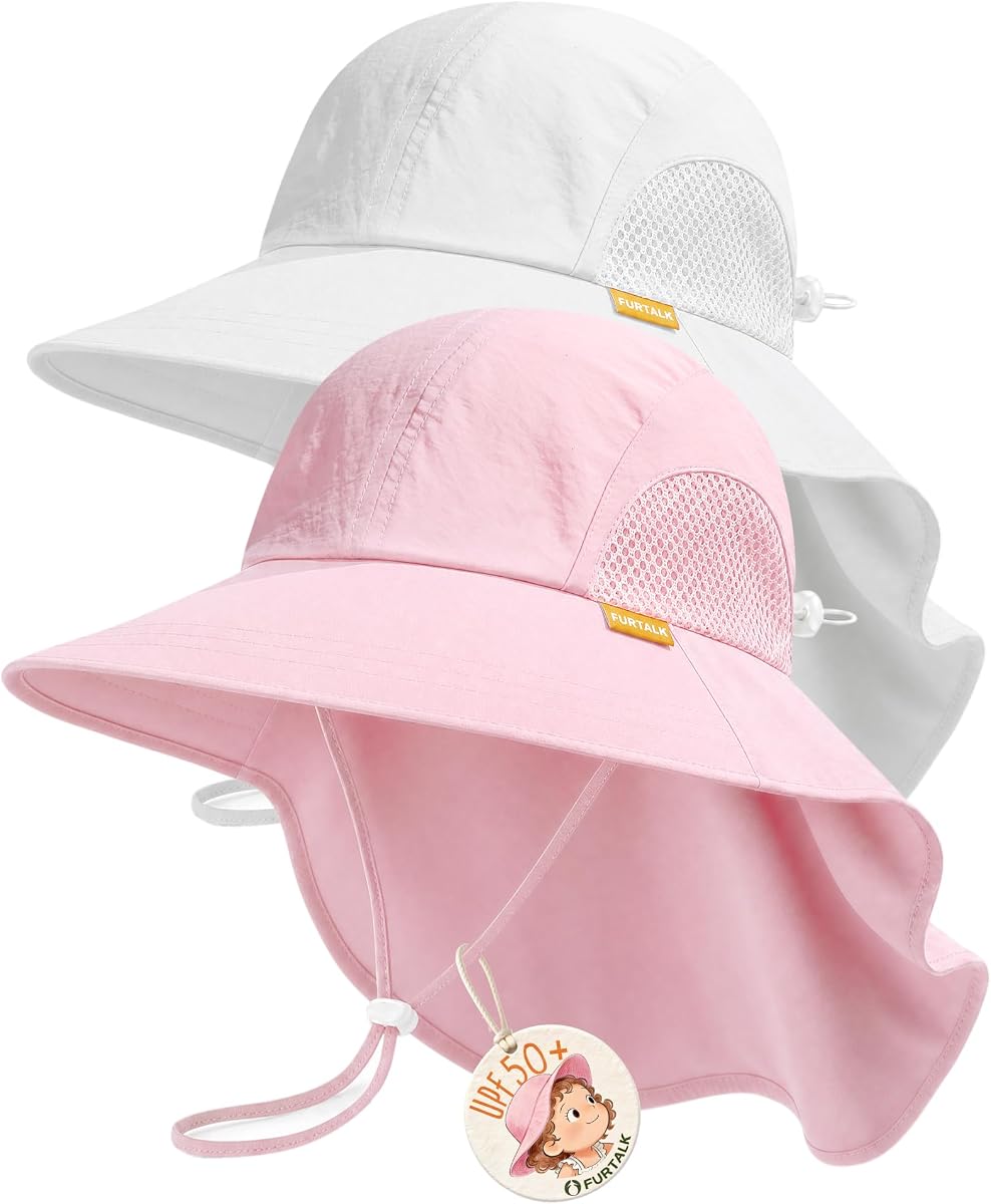 FURTALK Sombrero para el sol para niños pequeños UPF 50+ Sombrero protector solar para bebés Sombreros de playa de verano
