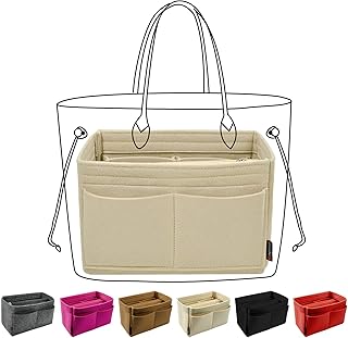 Purse Organizer Insert for Handbags, Felt Bag Organizer for Tote & Purse, Tote Bag Organizer Insert with 5 Sizes, Compatible with Neverful Speedy and More