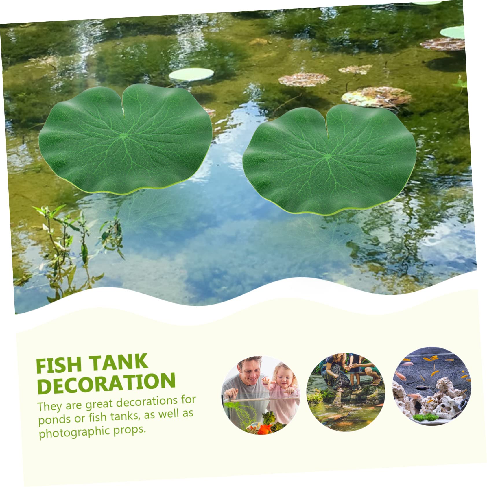 Cabilock 5 Juegos Hoja De Loto De Lenteja De Agua Simulada Plantas Flotantes Falsas Decoración Planta De Acuario Lenteja De Agua Acuario Adornos Pecera Acuario Artificial Páginas Green