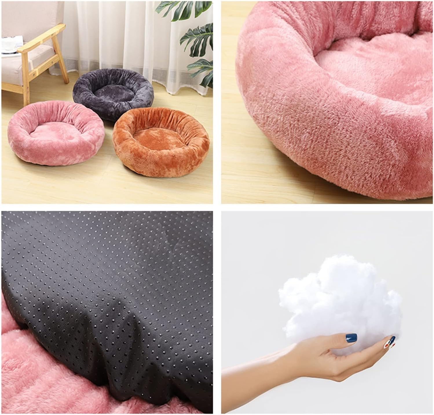 pet mat Pet Cushion Pet Dog Bed Deep Sleep Kennel Round Nest Puppy Cute Small and Medium Kennel Puppy Cushion Cushion Portable Pet Supplies Pet Kennel (Color : Dark, Size : Medium)