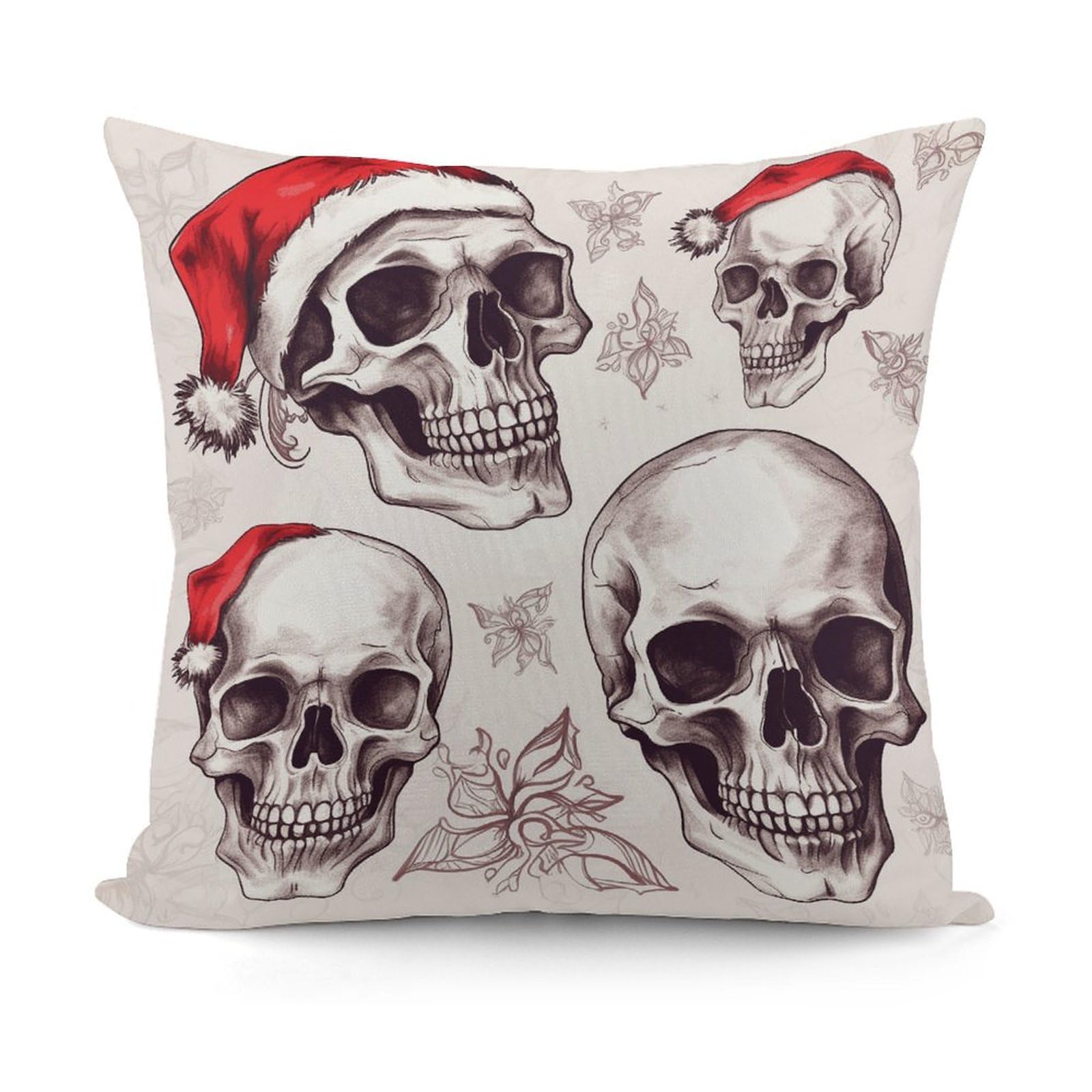 Adfgyerh Style Sketchy Skulls Decorative Pillow Covers, Throw Pillow Covers Soft For All Seasons, Pillowcases For Couch Living Room Sofa Bedroom 18X18 Inch