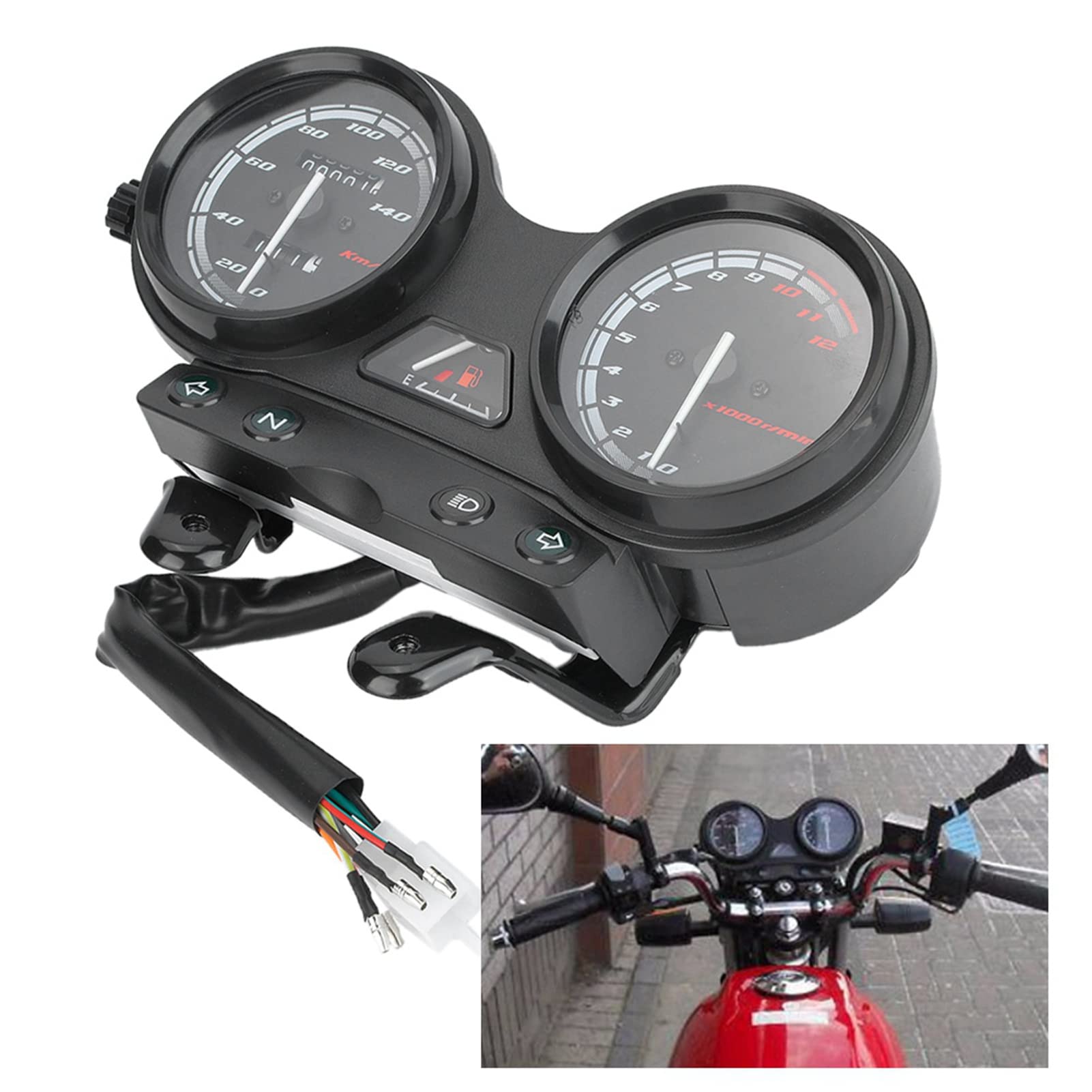 Tachimetro digitale per moto Contagiri Contachilometri Display ad alte prestazioni Universale per YBR 125 2005 2009 Edizione europea II con guscio in materiale PP T 180 km/h