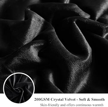 XeGe Luxury Plush Shaggy Faux Fur Duvet Cover, Twin, 68x90, Black