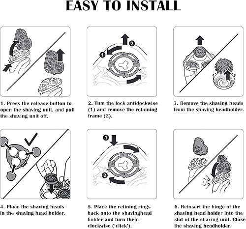 Miniatura 7 de SH30 - Cuchillas de repuesto para afeitadoras Philips Series 3000, 2000, 1000 y S738 Click and Style, cuchillas de repuesto para cabezales de