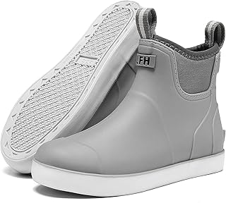 Women's Deck Boots, Waterproof Ankle Rain Boots with Anti-Slip Traction,...