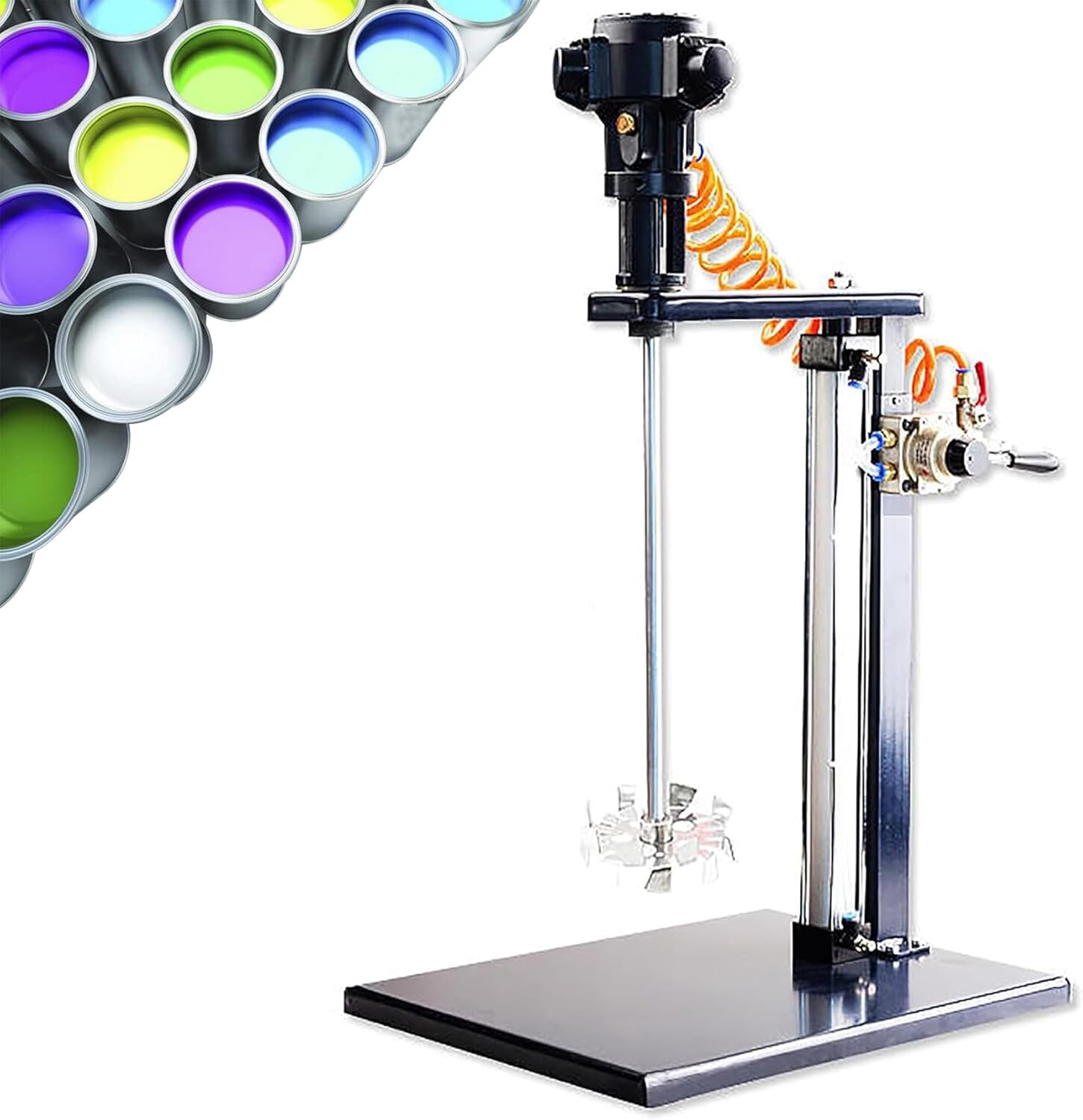 Cordless Electric Trowel for Concrete Cement Mortar Plastering,5 Gallon Mortar Paddle Mixer with Stand - Pneumatic Paint Mixer Machine | Height Adjustable Ink Coating Mix Tool - Desktop Vert