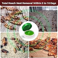 Vista 3 de 80 paquetes de cebo para cucarachas para infestación en interiores, potentes estaciones de cebo en gel para cucarachas de atracción rápida, fórmula