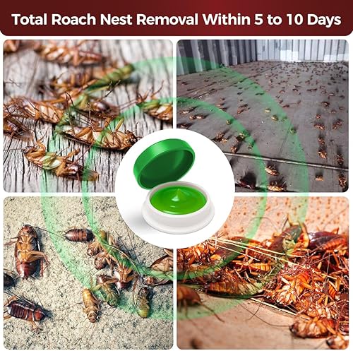 Miniatura 5 de Paquete de 72 infestaciones de cebo de cucarachas en interiores, potente atracción para cebo de cucarachas, fórmula de matanza rápida, fácil de