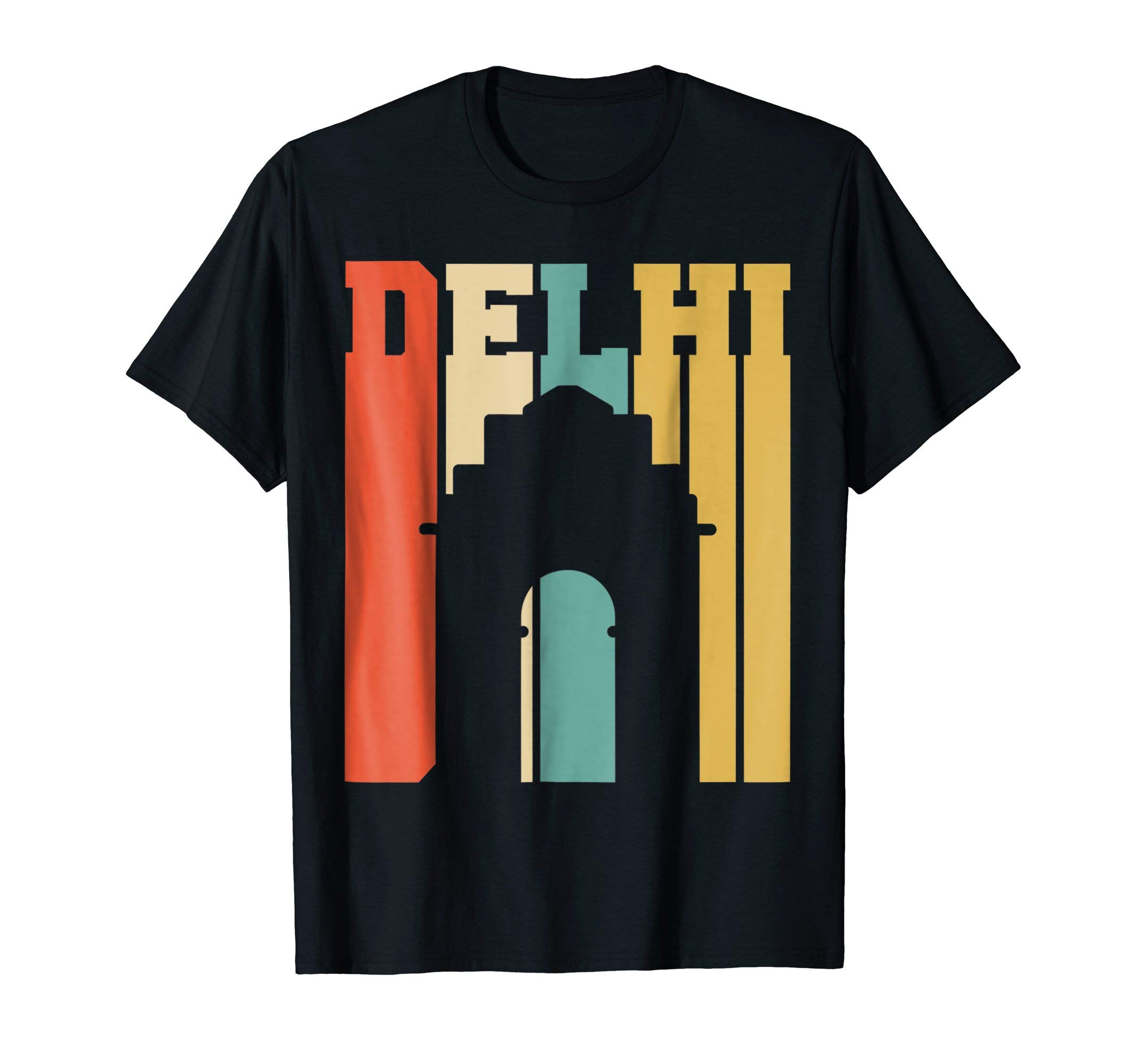 Delhi Souvenir ShirtMens Retro Vintage New Delhi Art Illustration T-Shirt