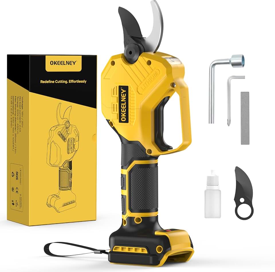 Tesoura de Poda Elétrica para Bateria Dewalt 20V Max, Cortador de Galhos Sem Fio E Sem Escova com Capacidade de Corte de 3,5 Cm (1,4") para Poda de Árvores, Arbustos E Jardinagem - 1 Ano