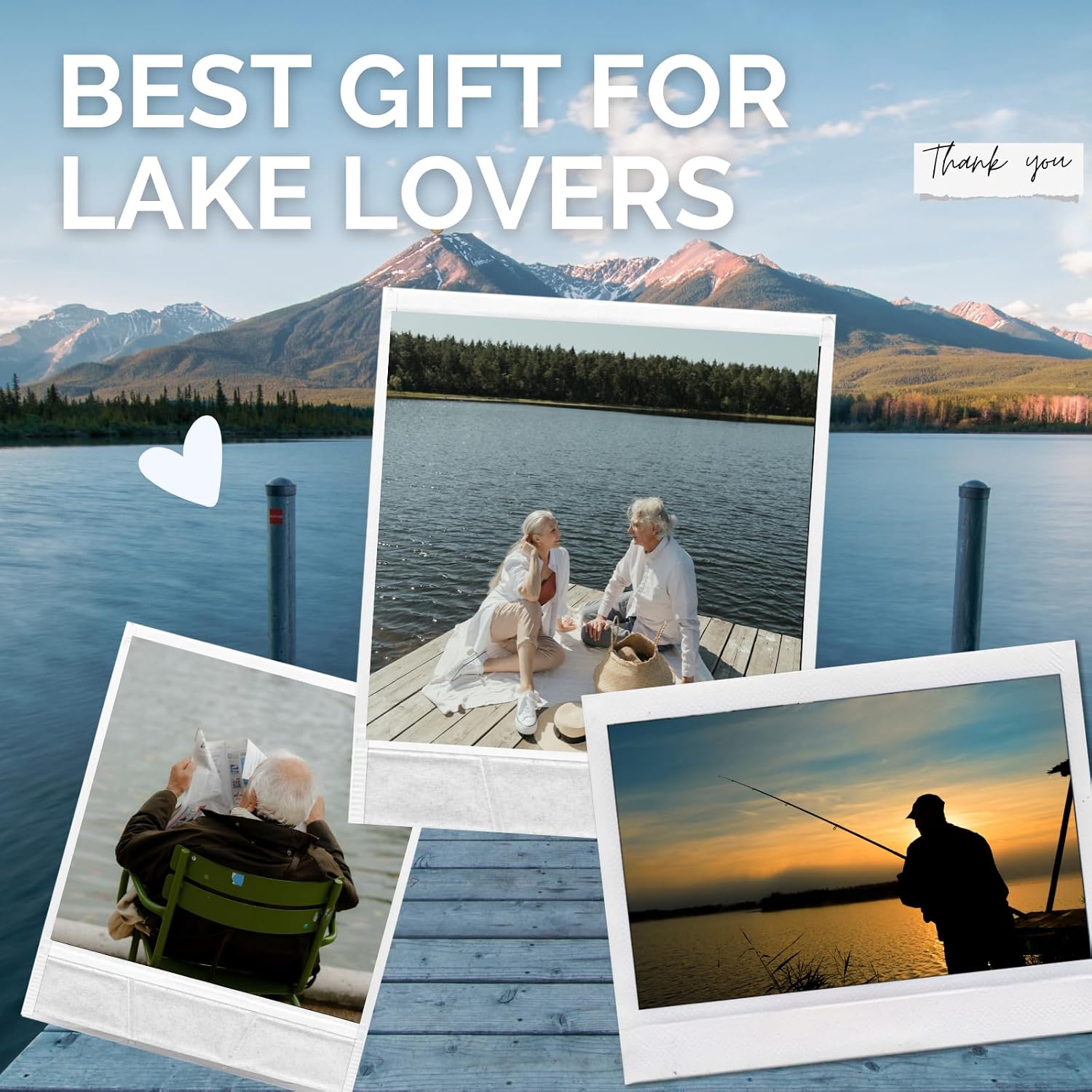 Onebttl Lake House Gifts for the Retired, Retirement Gifts for Lake Lovers, 20oz Stainless Steel Insulated Tumbler with Lid & Straw - Blue