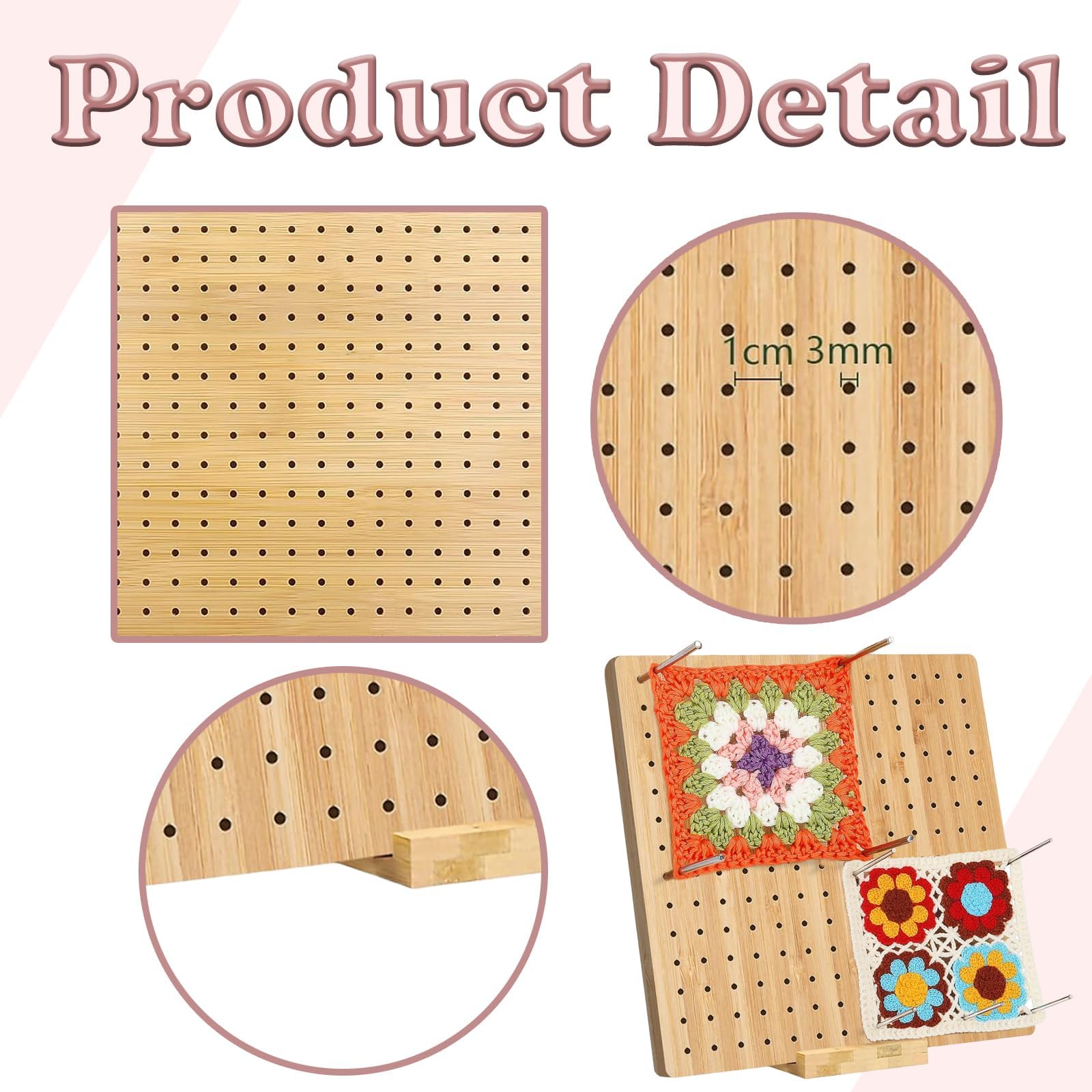 wodehahagou 18PCS 7.9inch Crochet Blocking Board and Pins Set, Granny Square Blocking Board, Crochet and Knitting Projects - Image 3