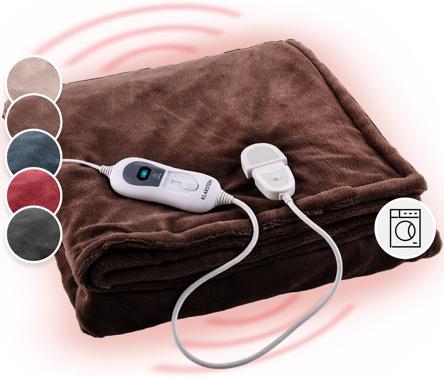 Klarstein Scaldaletto Elettrico Matrimoniale XL – Coperta Termica 3 Livelli 45°C, Lavabile, Timer 3h