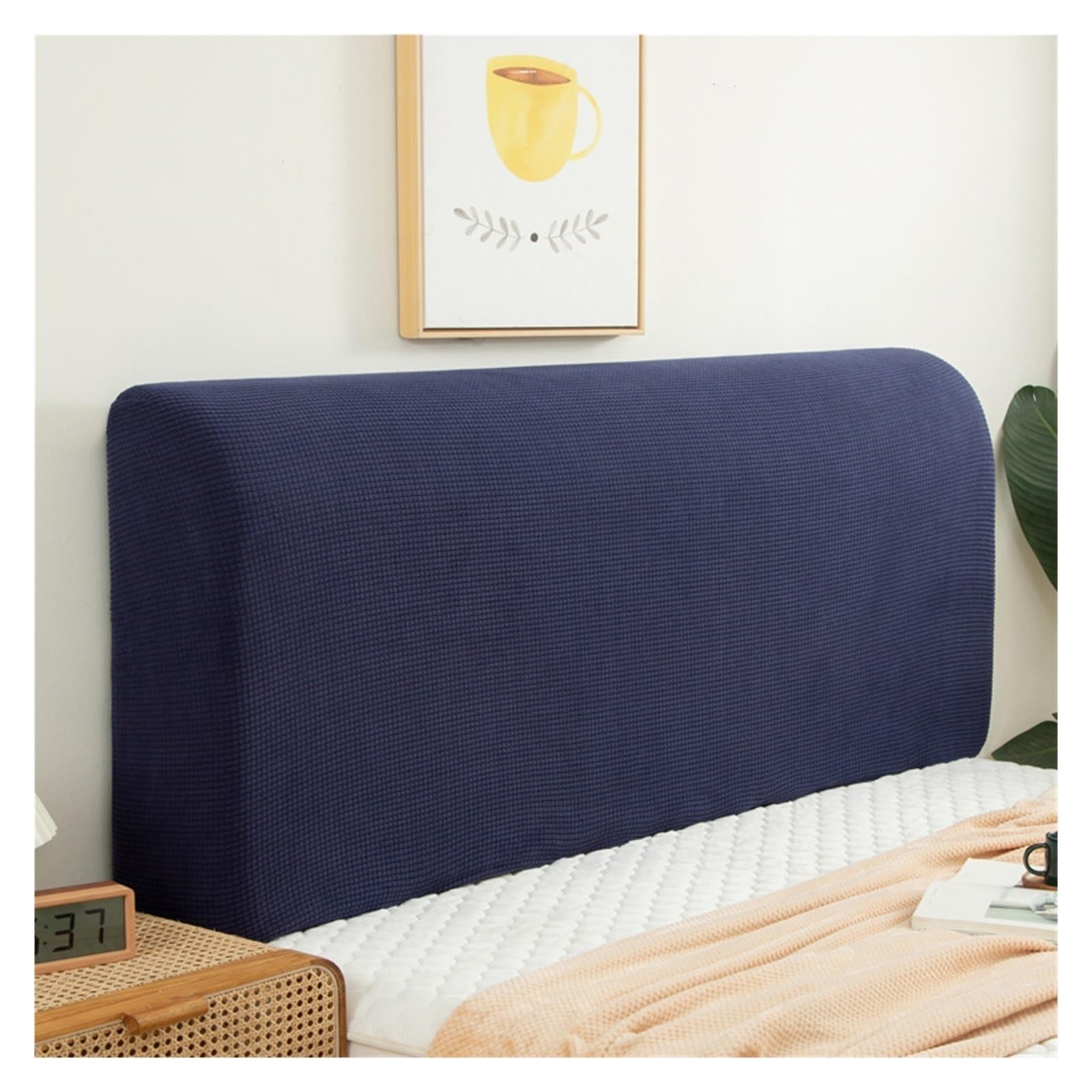 Bed Headboard Covers Headboard for Double Size Bed Head Cover Quilt King Bedhead Bedspread Linen Cotton Board Sheets Case on The Pillow Eyelash Couch for Beds, Bedroom and Hotel Furniture(Deep Blue,W1