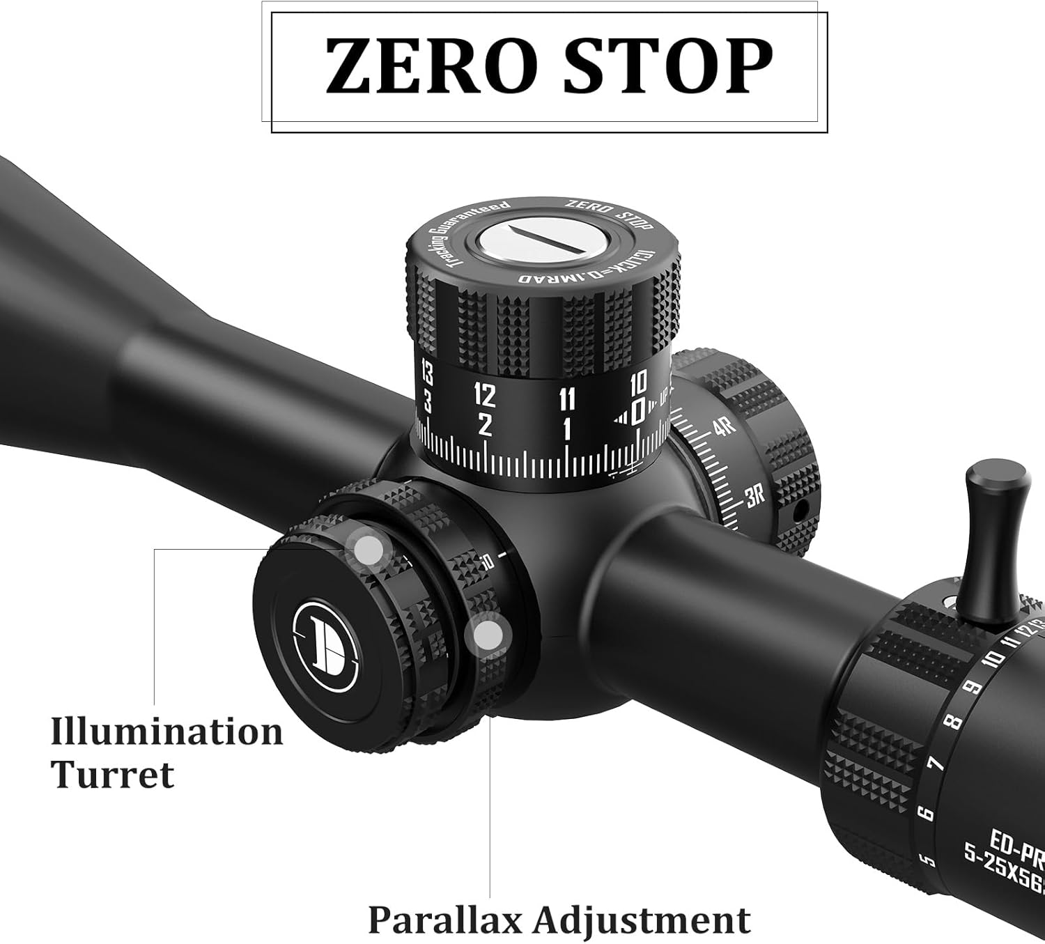 DISCOVERYOPT Optics ED 525x56mm PRS Rifle Scope First Focal Plane 0.2