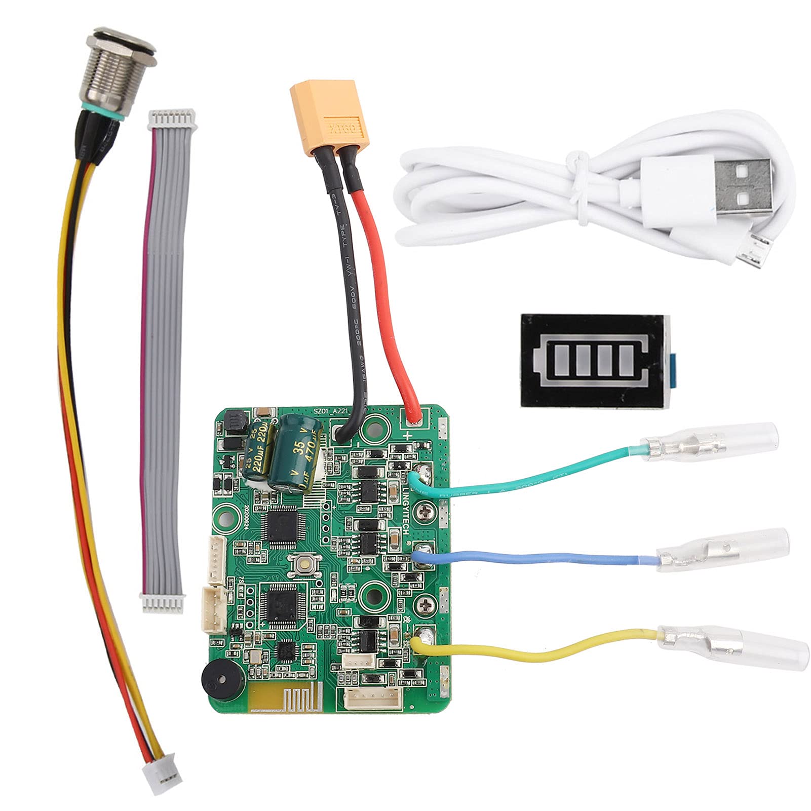 Das 24-V-Zubehörset für elektrische Skateboards enthält eine drahtlose Skateboard-Fernbedienung, EIN Motherboard, EIN Motorkabel, EIN Stromversorgungskabel und EIN USB-Kabel Elektroroller