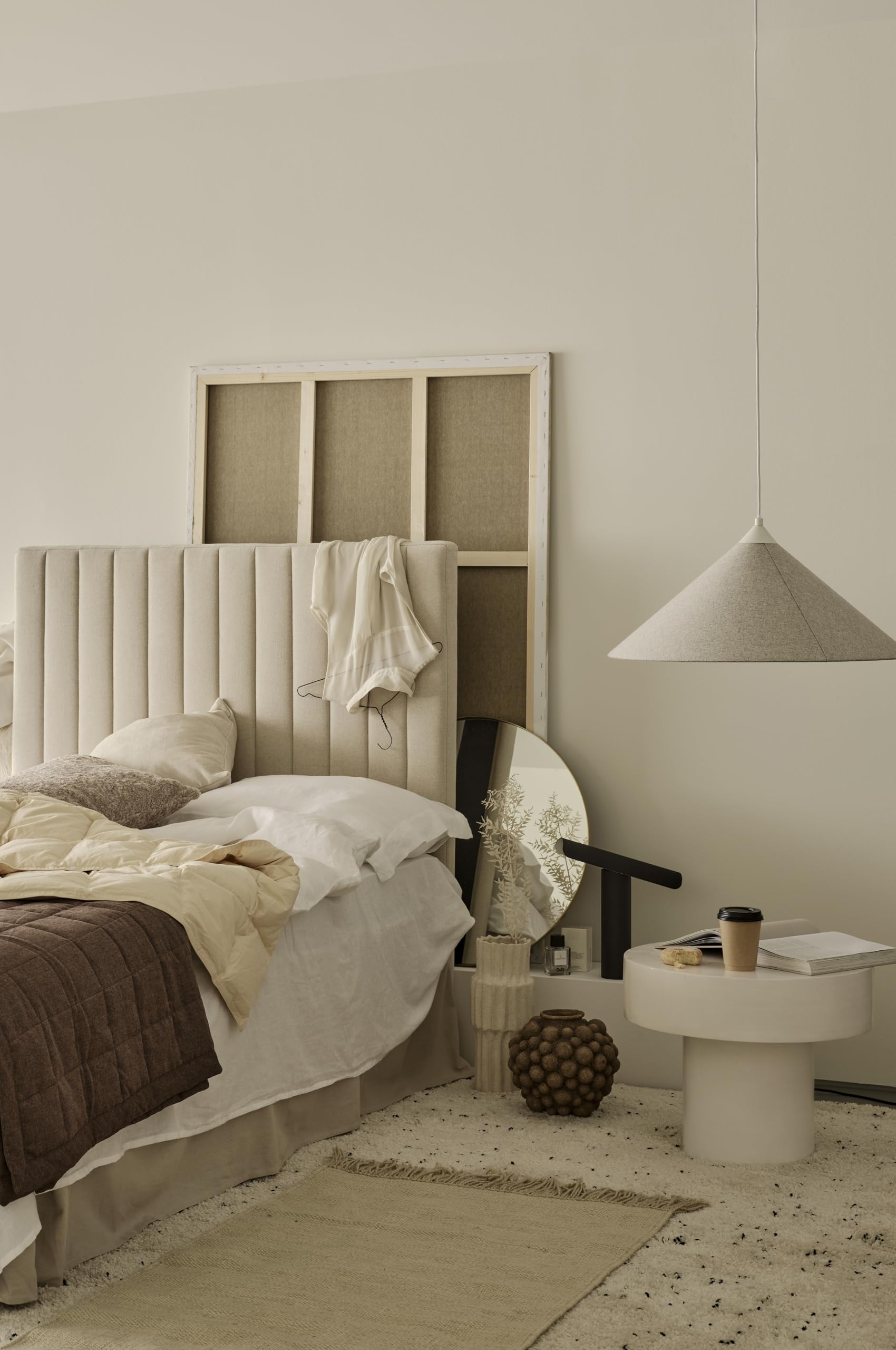 Jotex Colour Betthusse Bettrock 100% Bio-Baumwolle Höhe 60 cm Graubeige 160 x 200 cm