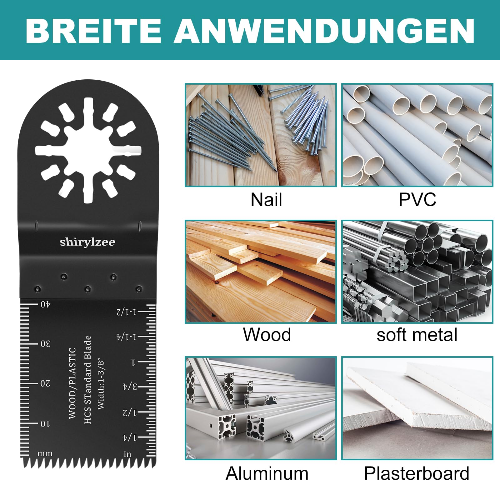 Lame de Scie Oscillante, 20pcs Outil Multifonction Universelle Accessoires pour Plastique, Bois, Métal, Fein Multimaster, Milwaukee, Black&Decker, Ryobi, Rockwell,WORX