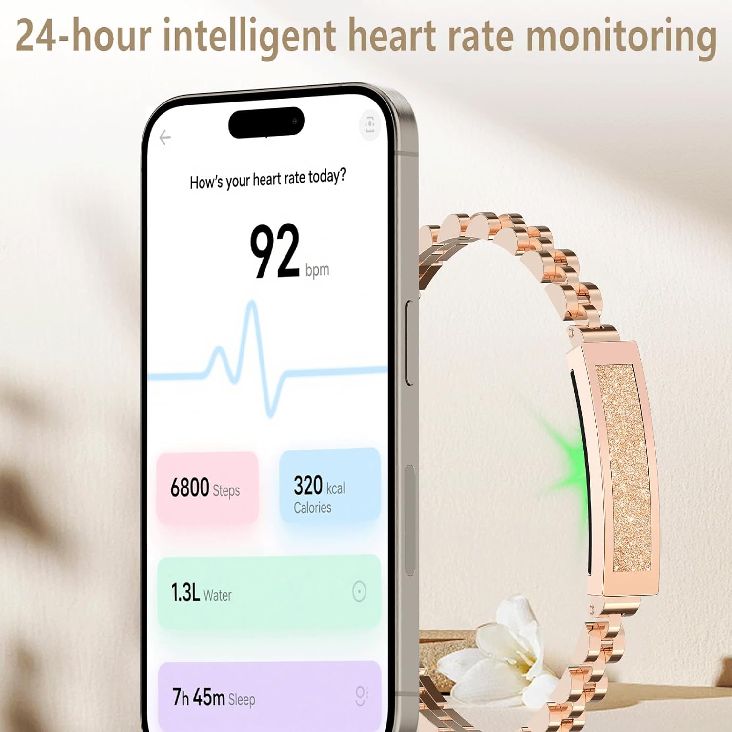 Fitness Tracker Smart Bracelet for Women Fitness Bracelet Smart Band with Sleep Tracker Heart Rate Monitor Step Counter for Android iOS