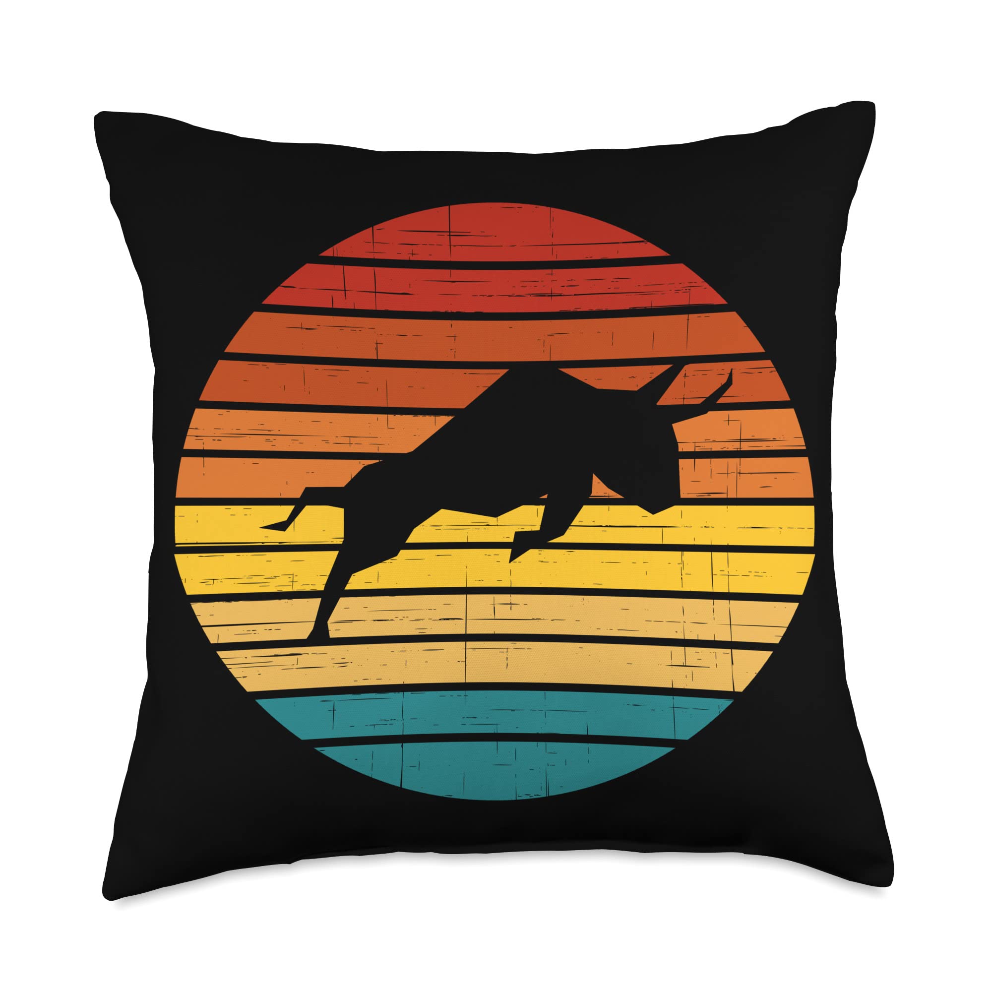 Polymath Crypto Vintage Retro Sunset Design 60s 70s Throw Pillow, 18x18, Multicolor