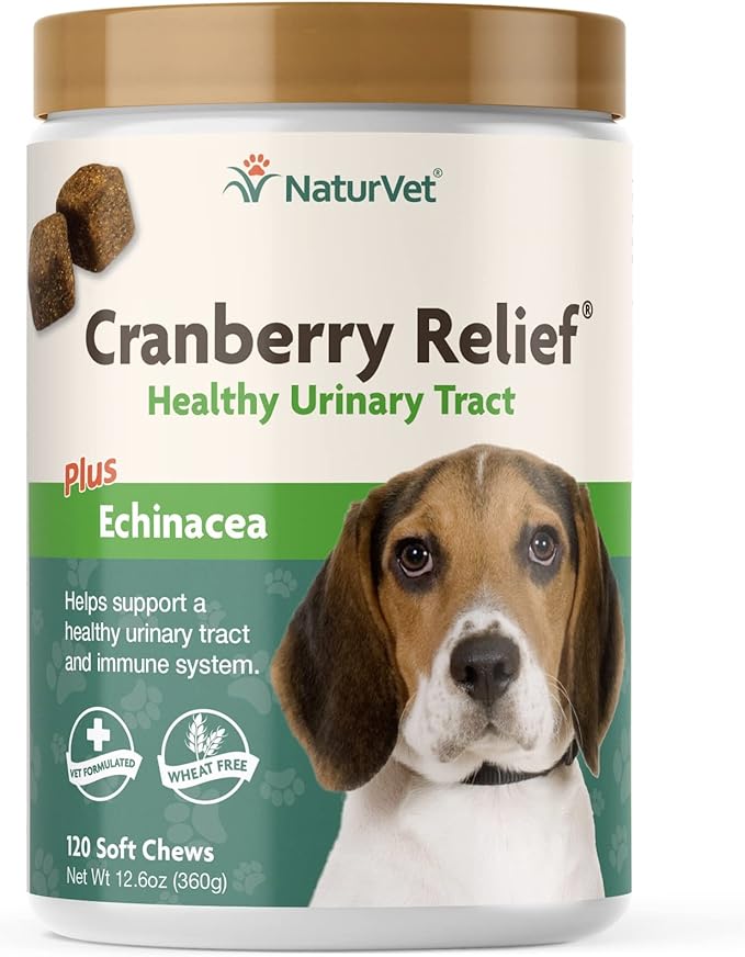 NaturVet, Cranberry Relief Plus Echinacea, For Dogs, 120 Soft Chews, 12
