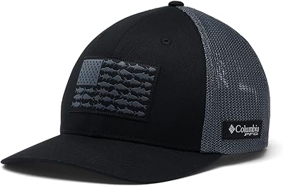 Columbia Casquette unisexe PFG en maille avec drapeau de poisson