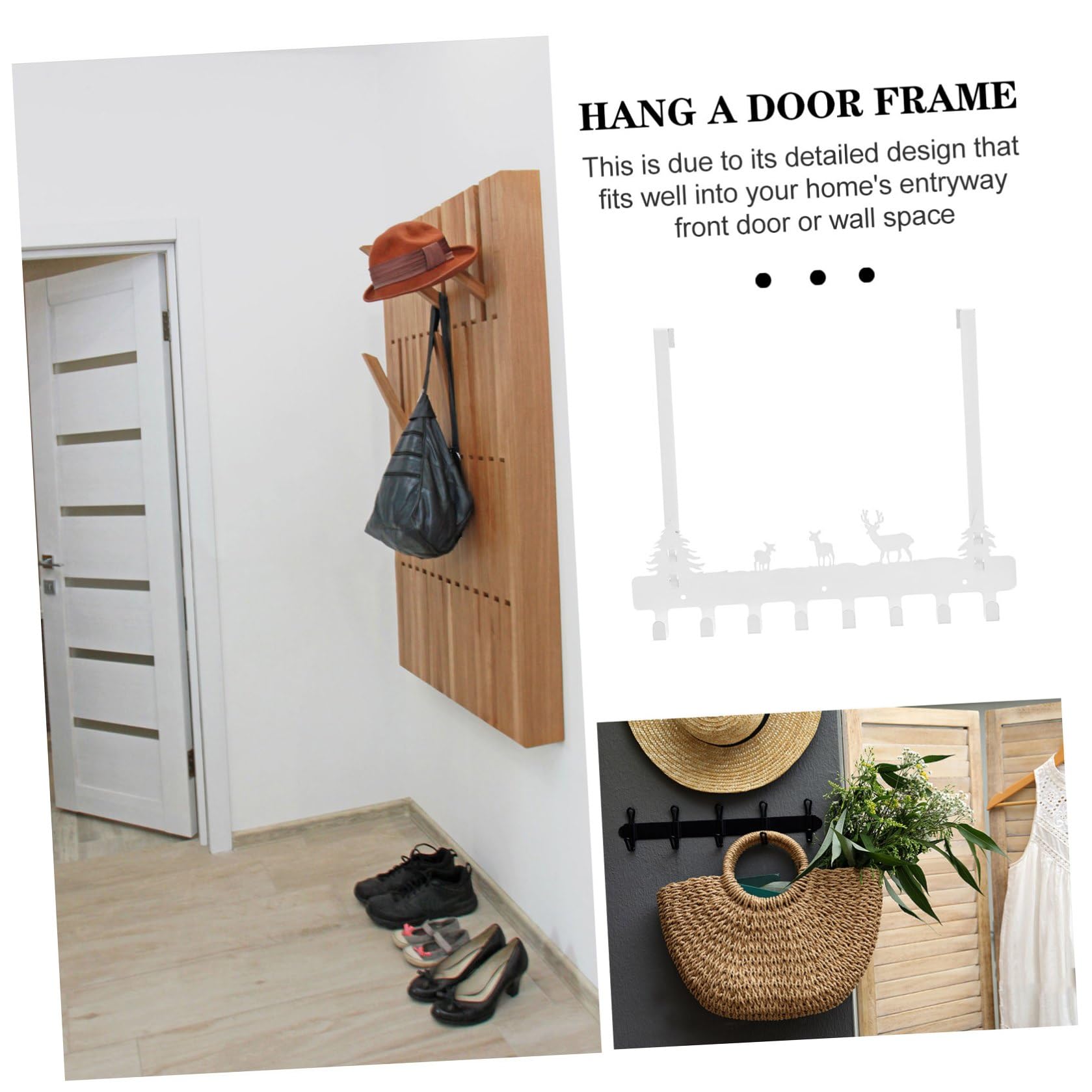 Alipis Gancho para Puerta sin Clavos de Hierro Resistente Diseño Sencillo para Colgar Ropa, Sombreros y Bolsos en Baño y Armario