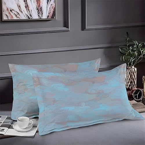 Miniatura 2 de Juego de funda de edredón azul tamaño King, funda de edredón de microfibra suave y 2 fundas de almohada de 20 x 36 pulgadas, juego de ropa de cama