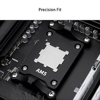 AM5 CPUホルダー 曲がり防止コンタクトフレーム AMD Ryzen 7000シリーズ用 L字型ドライバー付き矯正固定ブラケット AM5マザーボード用安全保持フレーム ブラック