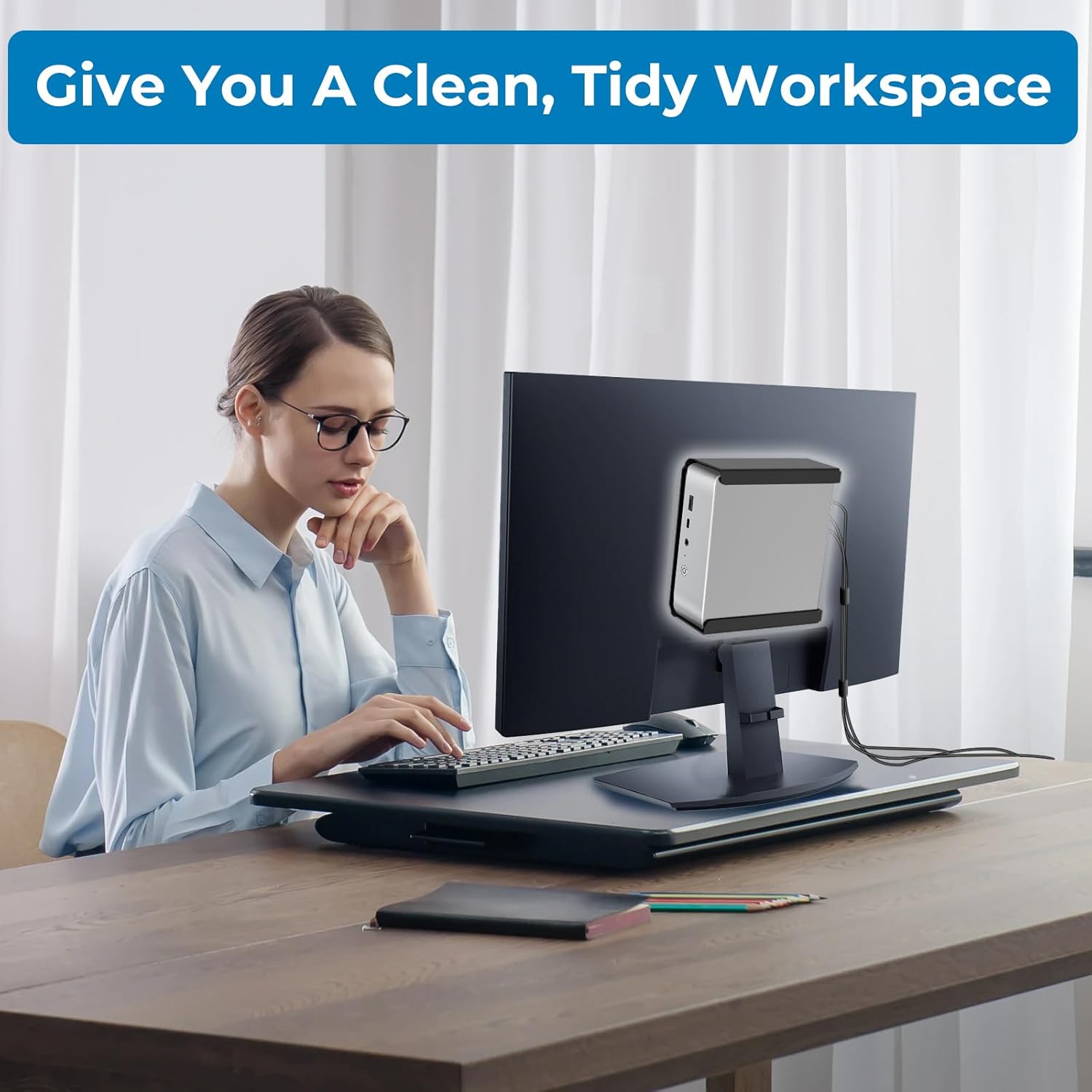 Metal Mini PC VESA Mount for Beelink SER5 Pro, EQi12, SER5 MAX, SER8, SER9 Pro, SER9, SER8 Pro, SER6, EQR6, EQR5, SEi13 Pro, SEi14, Vesa/Wall/Under Desk, Mount for Beelink, with Holder, Black