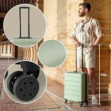 Cabin Max Anodized Carry On Suitcase 18x14x8 45x36x20cm Lightweight Hand Luggage Suitable for Under Seat Easy Jets, Graphite, 55 x 40 x 20 cm, Trolley