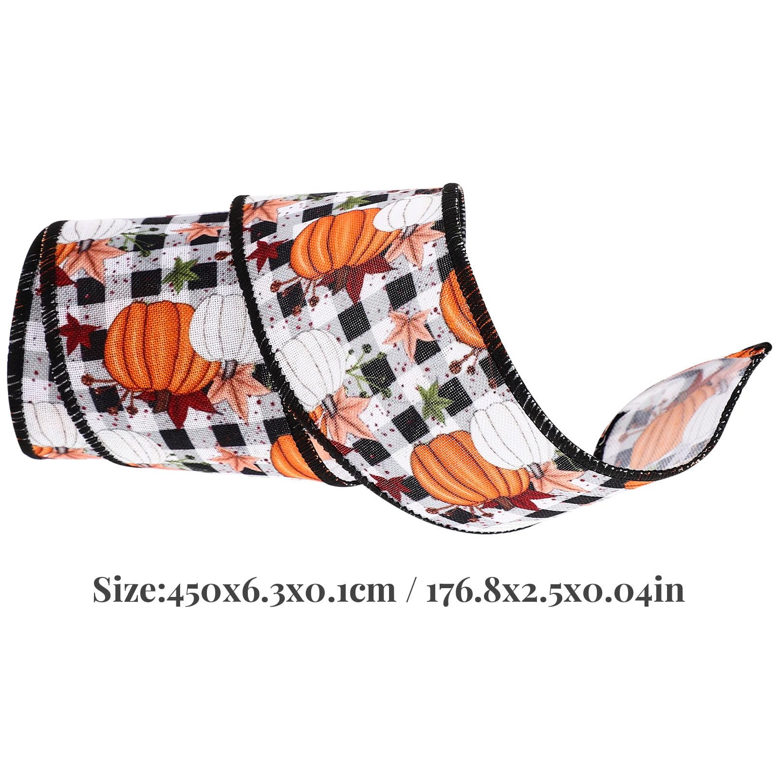 SOLUSTRE 16 Rouleaux Ruban D'halloween Soi-même 63mm Bord en Fil de Fer, Ruban Décoratif en Polyester Imitation Lin pour Décoration de Boutique ou Maison