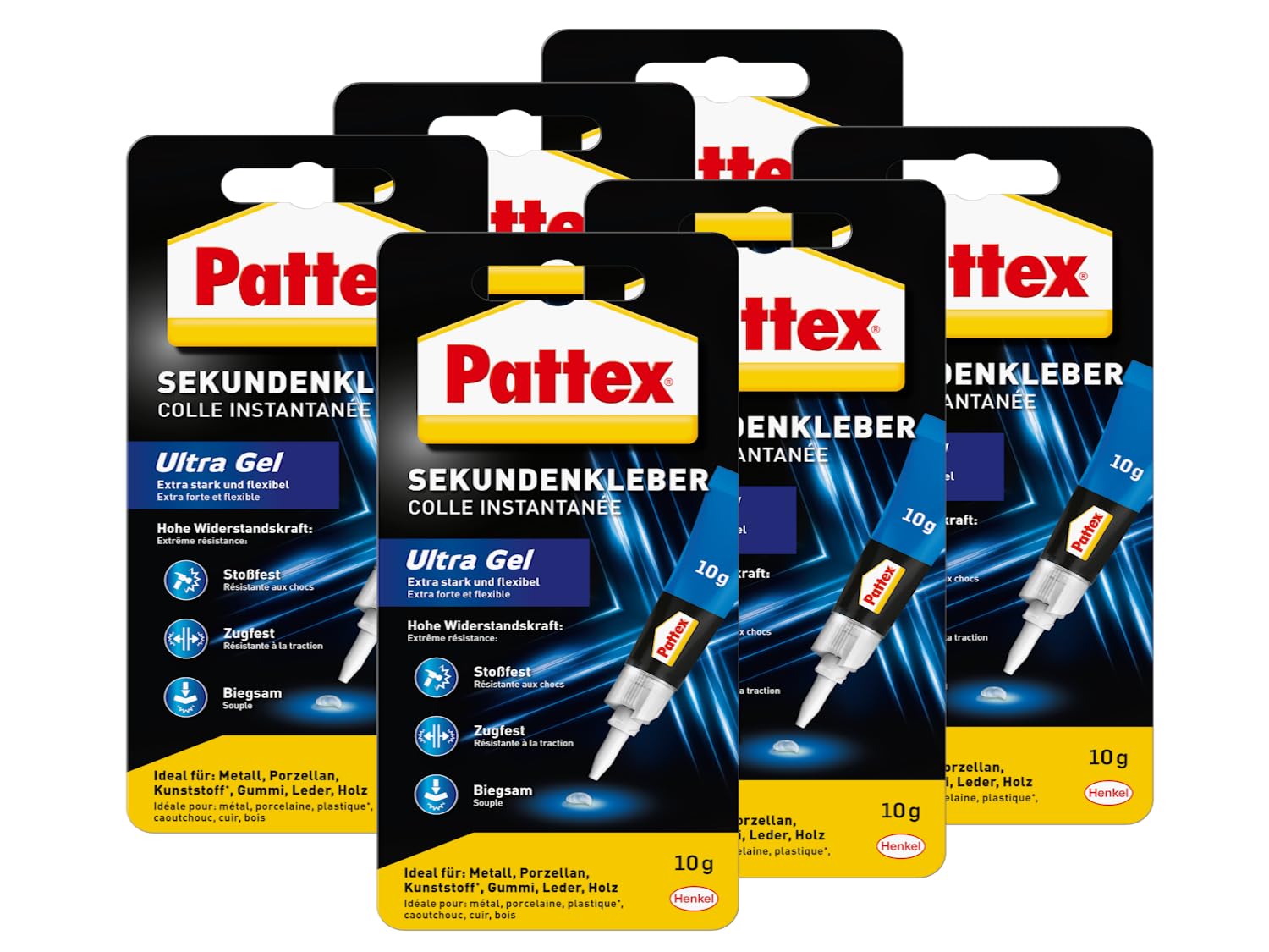 Pattex Sekundenkleber Ultra Gel (6er Pack (6x 10g))