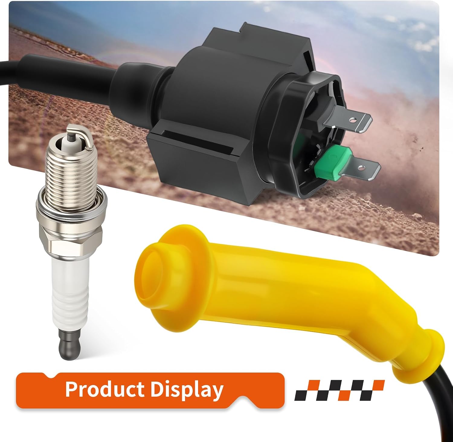 For Honda Foreman Rubicon 500 TRX500 FA/FPA Ignition Coil W/Wire Cap + Spark Plug 2005-2013 30510-HR3-A21