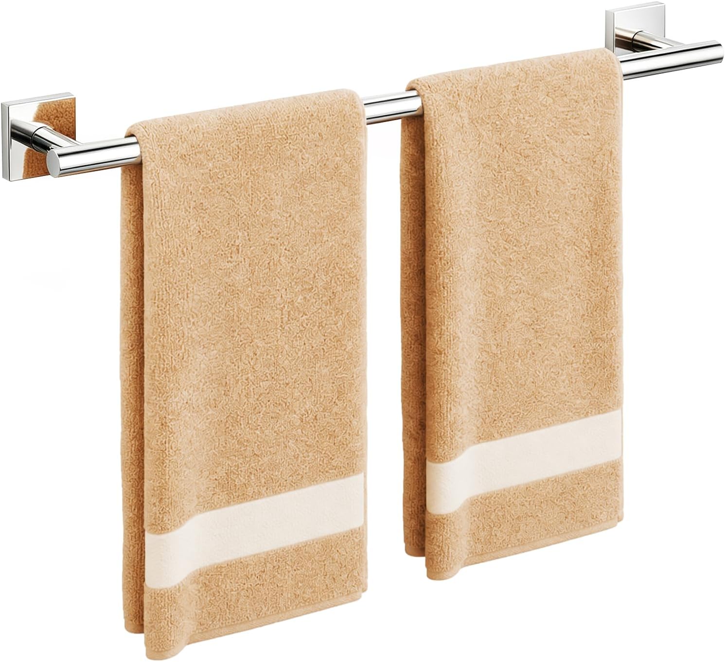 USHOWER Polished Chrome Towel Bar, 24 Inch Towel Racks for Bathroom