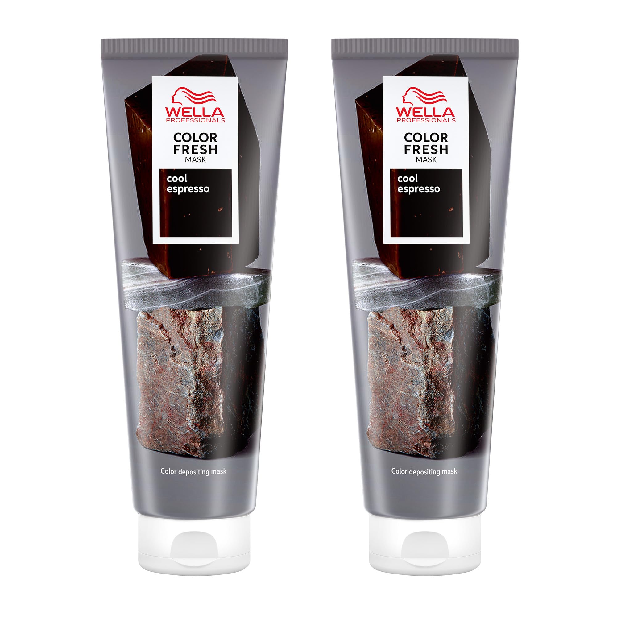 Wella Professionals Color Fresh Mask Cool Espresso – Haarkur zum Beleben und Verändern der Haarfarbe – pflegende Tönung mit Avocadoöl – für dunkles und schwarzes Haar – 2er Pack (je 150 ml)