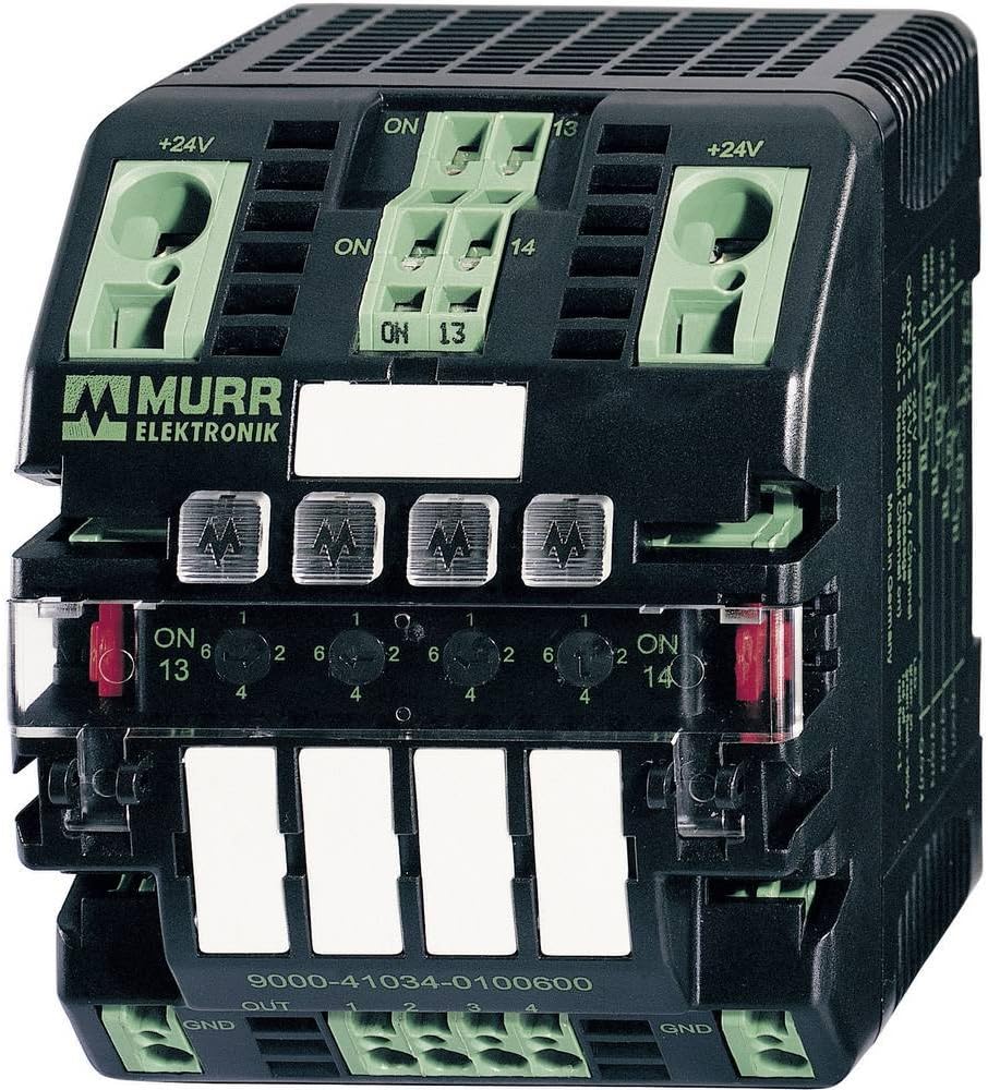 MURR ELEKTRONIK 9000-41034-0401000 MURR ELEKTRONIK 9000-41034-0401000 Input Voltage: 18-30 VDC, Number of Channels: 4, MOUNTING: DIN Rail, Circuit Breakers, Status Indicator: LED, Nominal Input Voltag