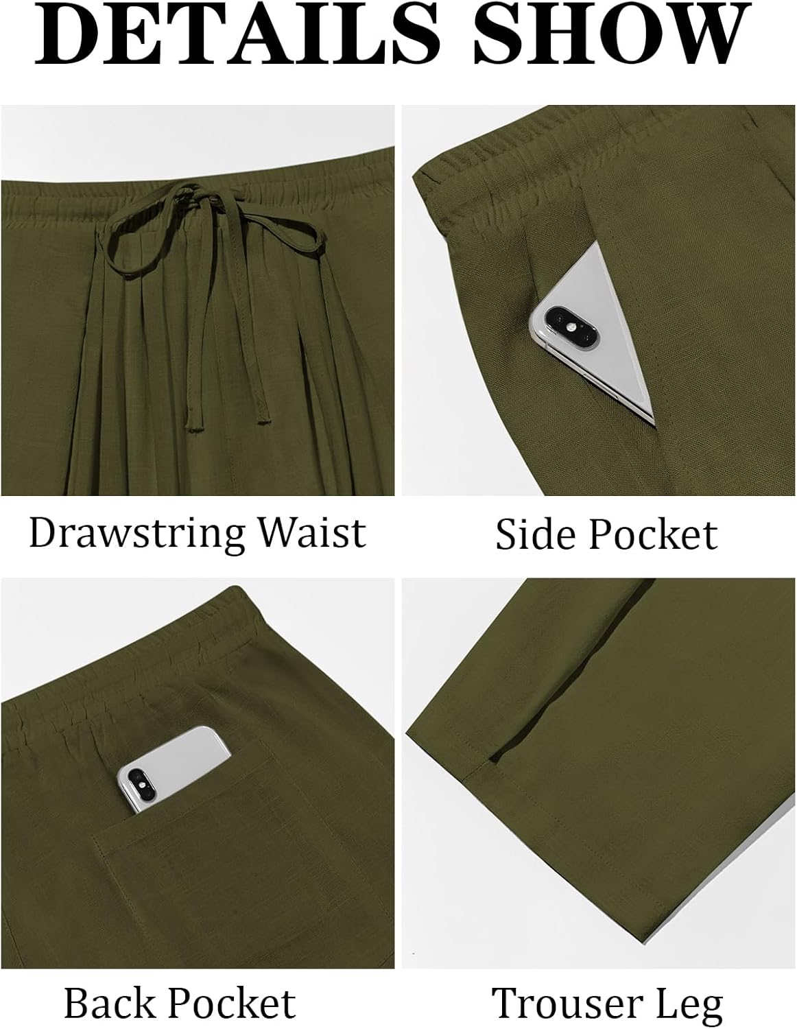 Runcati Mens Casual Harem Pants Drawstring Elastic Waist Cotton Cropped Trousers Yoga Beach Lightweight Pants - Image 5