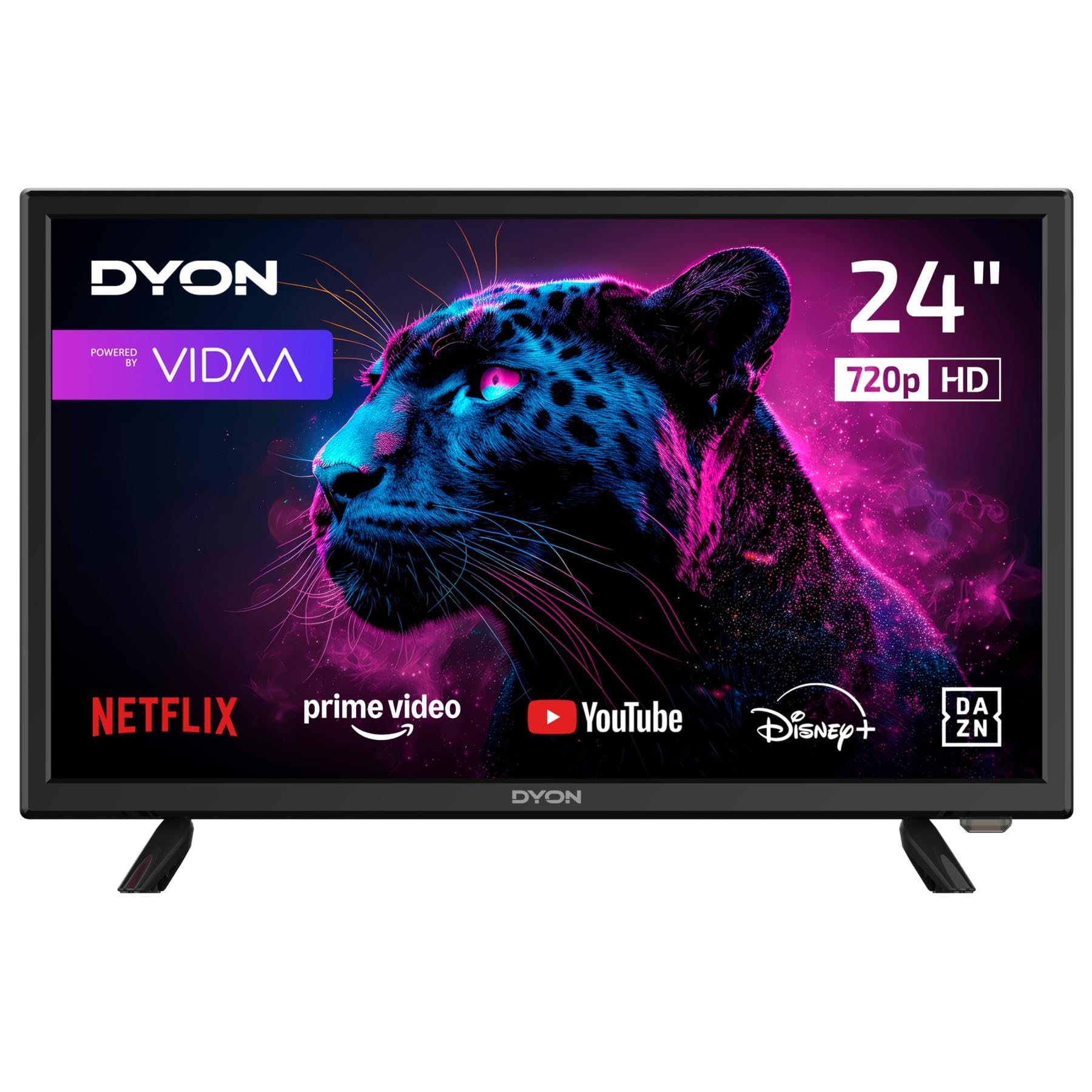 DYON Movie Smart 24 VX TV, 24 inches (60 cm), HD Smart TV, HD Triple Tuner (DVB-C/-S2/-T2), App Store, Prime Video, Netflix, YouTube, DAZN, Disney+ (Model 2023)