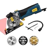 Enventor Mini Circular Saw, Upgraded 5A/600W Electric Circular Saws Corded with Laser Guide, 5,500RPM, 3 Saw Blades 3-1/2