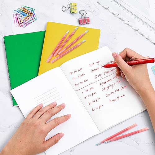 Miniatura 7 de Vanstek 12 recargas de bolígrafo de gel borrable rojo, recargas de tinta de gel compatibles con bolígrafos borrables, punta fina de 0.7 mm,