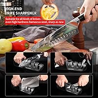 Vista 3 de MAD SHARK Knife Sharpener, 6 Adjustable Sharpening Angle, Coarse & Fine Knife Sharpener Tool, Handheld Manual Knives Sharpener for Kitchen Knives